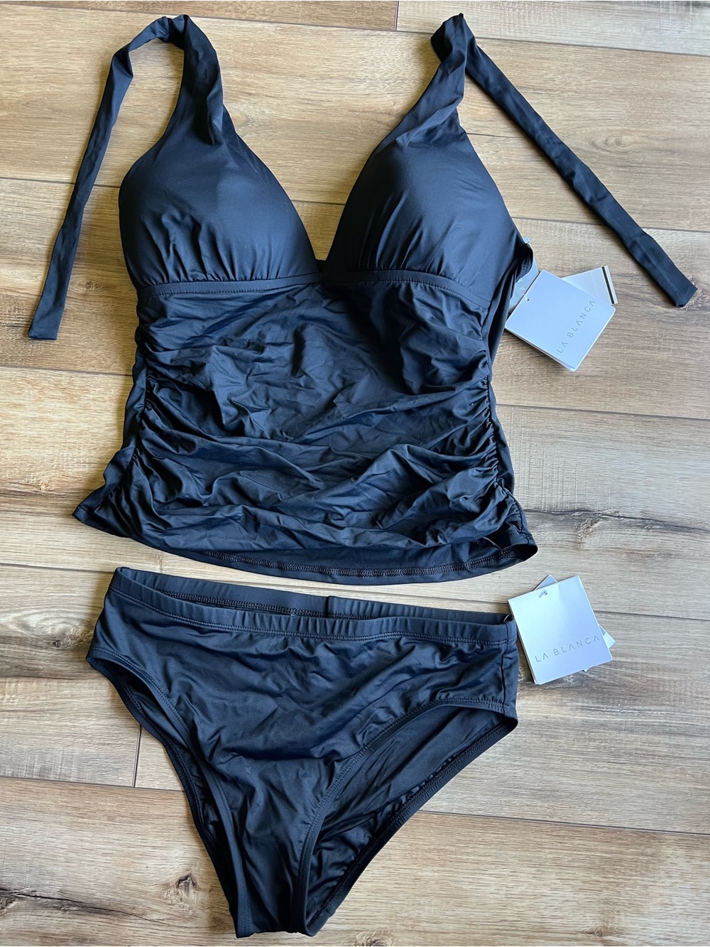 NWT La Blanca Black Tankini Two-Piece Swim Set